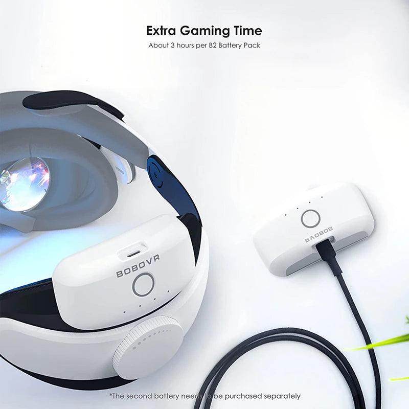 BOBOVR M2 Pro Twin Battery Head strap for Virtual Reality (VR) headset Compatible with Oculus Quest2 with Ultra-Thin Twin Charger Station Chaging Replace Battery - SmartPursue™