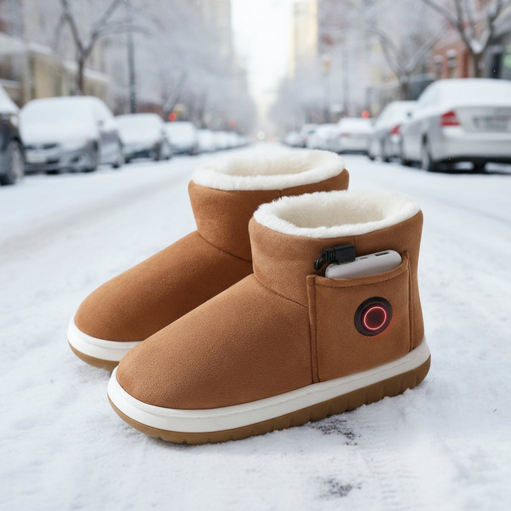 Electric Heating Shoes Rechargeable Foot Warmer Artifact Heating Home Shoes Winter Warm Temperature Regulating Cotton Shoes CJ