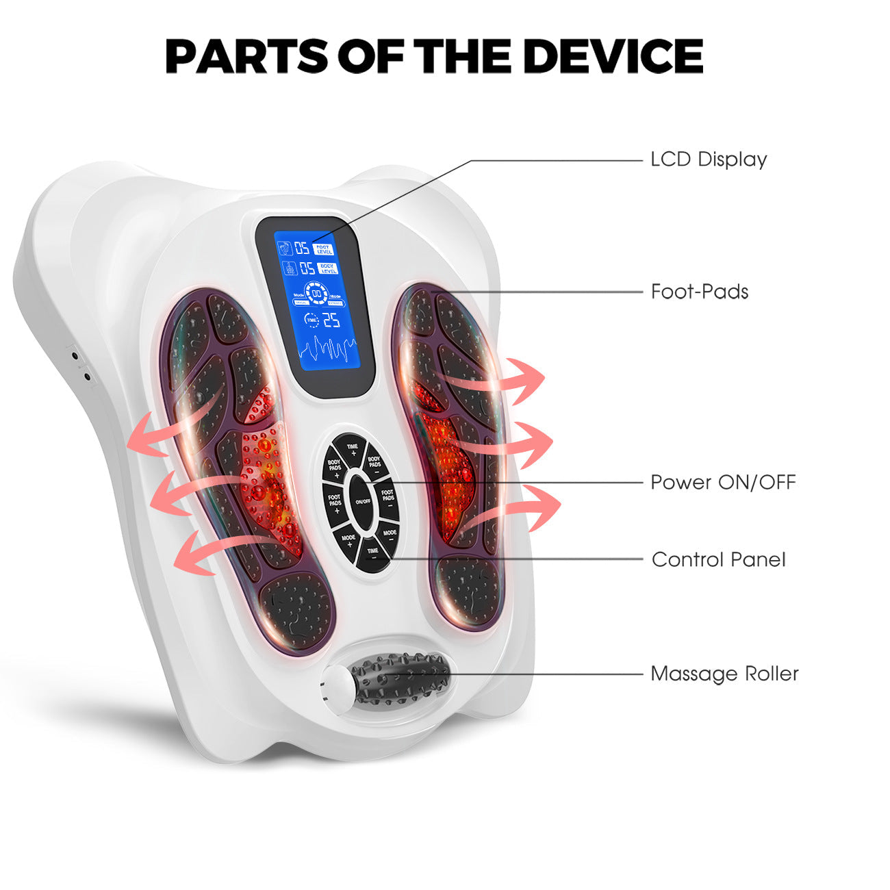 Vibrating Foot Massager Infrared Electric Circulation Machine Wellness Gadgets