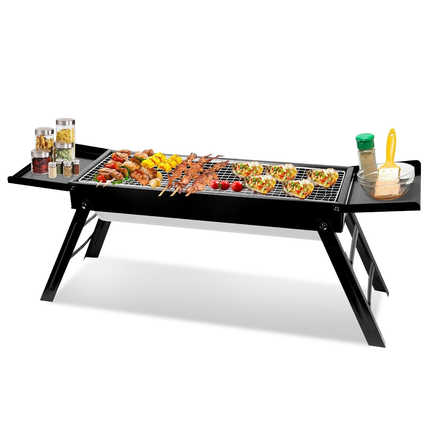 Foldable Charcoal BBQ Grill Stainless Steel Grill CJ US