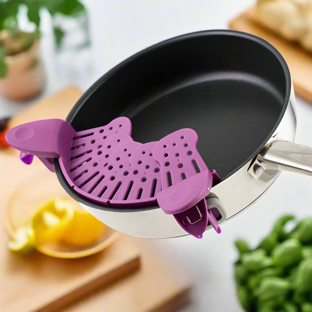 🍝 Universal Silicone Clip-On Pot Strainer - SmartPursue™