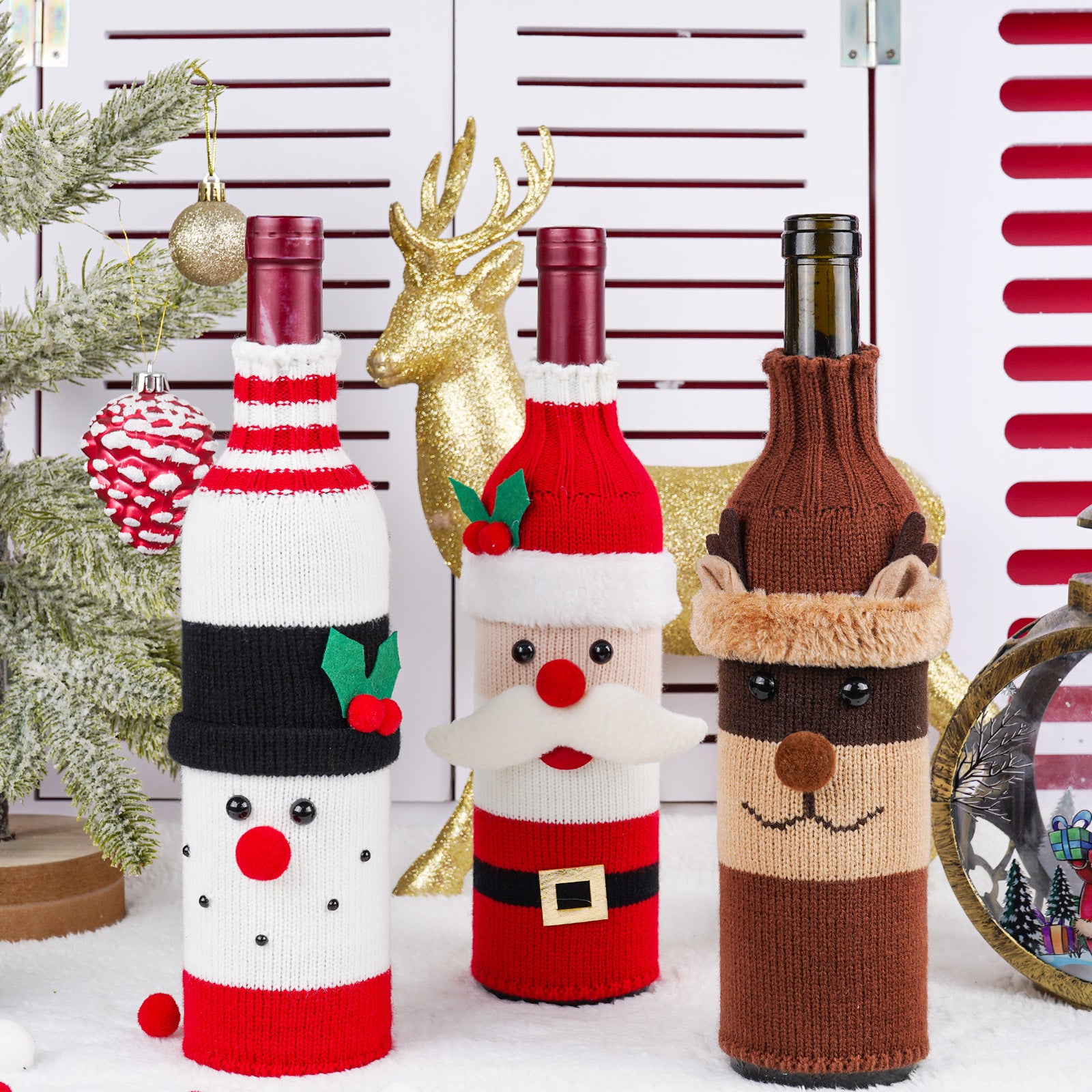 🎅 Christmas Bottle Covers – Festive Home Fashion Holiday Decorations CJ