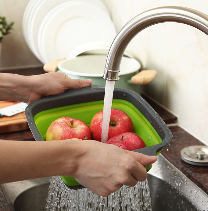🧺 Square Folding Telescopic Drain Basket - SmartPursue™