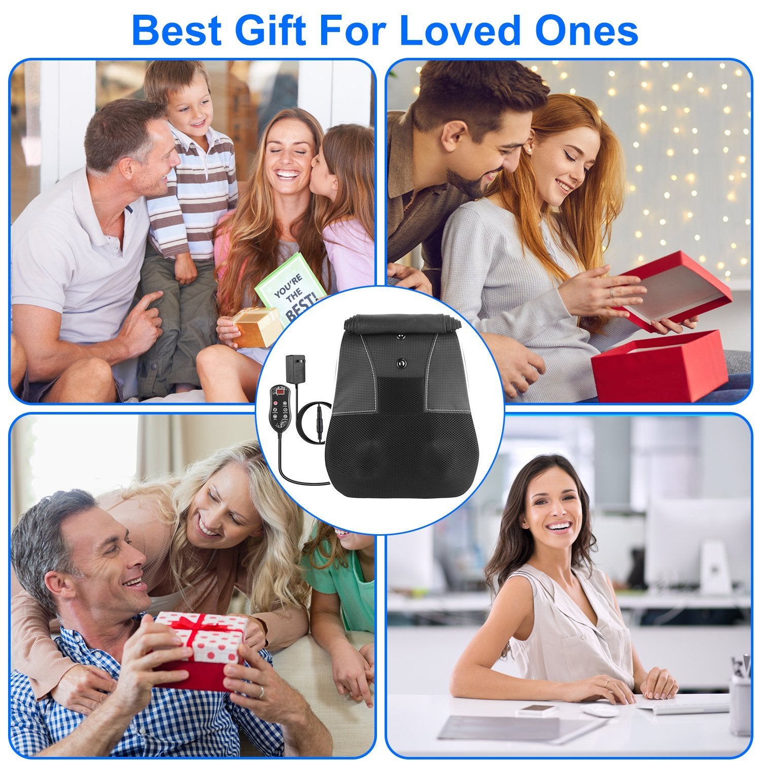 1Pc Back Massager With Heat 3D Kneading Massage Pillow Shiatsu Full Body Massager For Back Neck Waist Arm Abdomen Calf CJ US