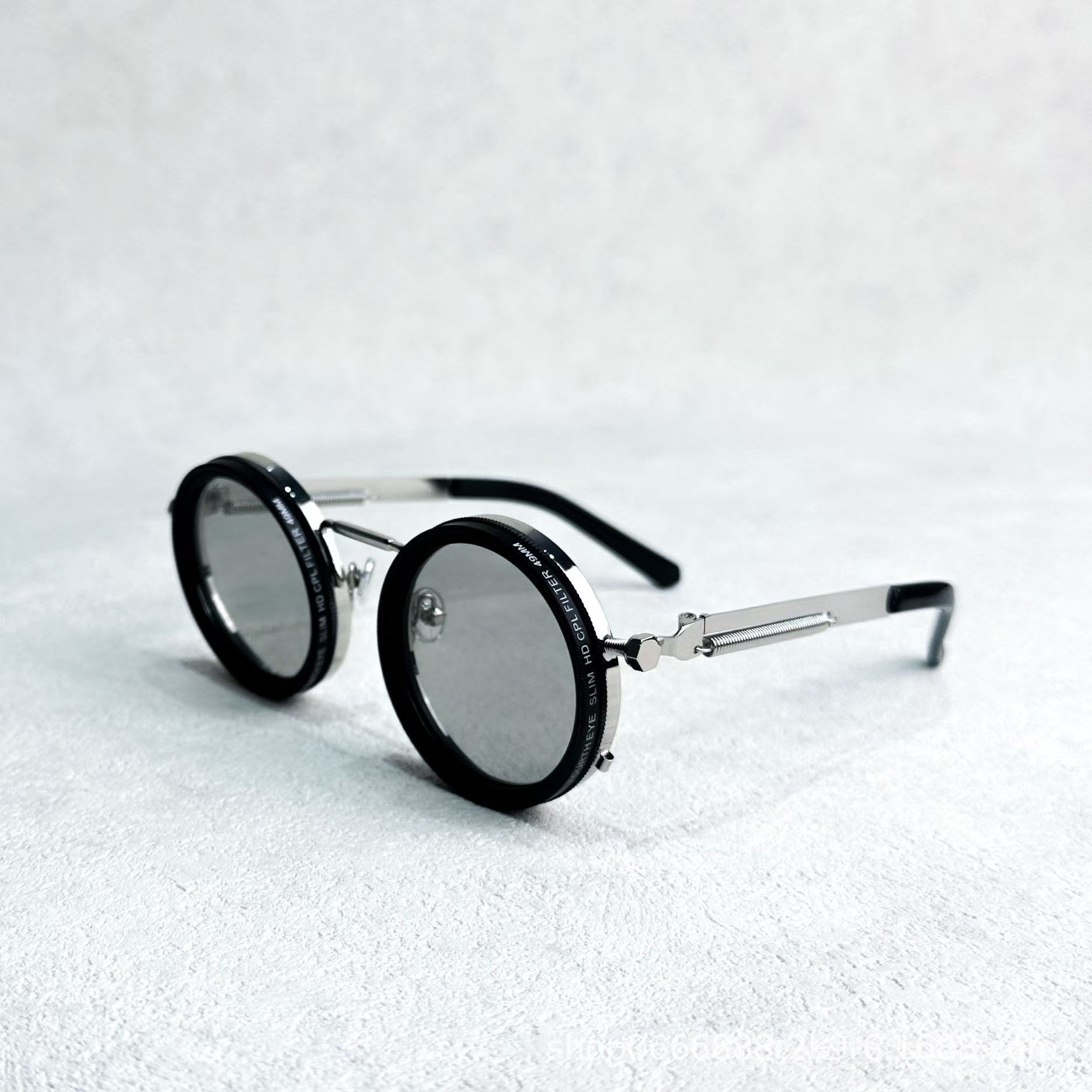 Lunettes de soleil polarisées à atténuation réglable – Style rond rétro punk