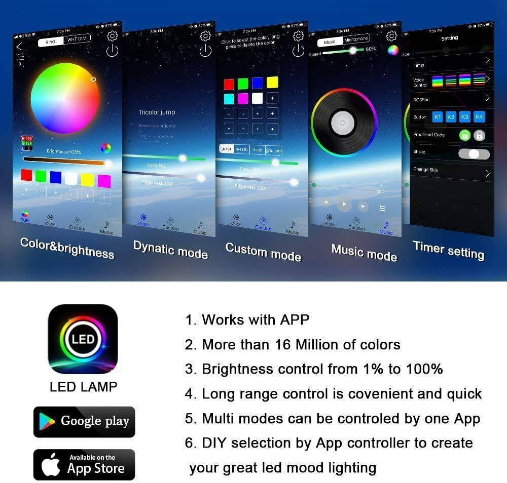 RGB Car Underglow Neon Strip Kit CJ US