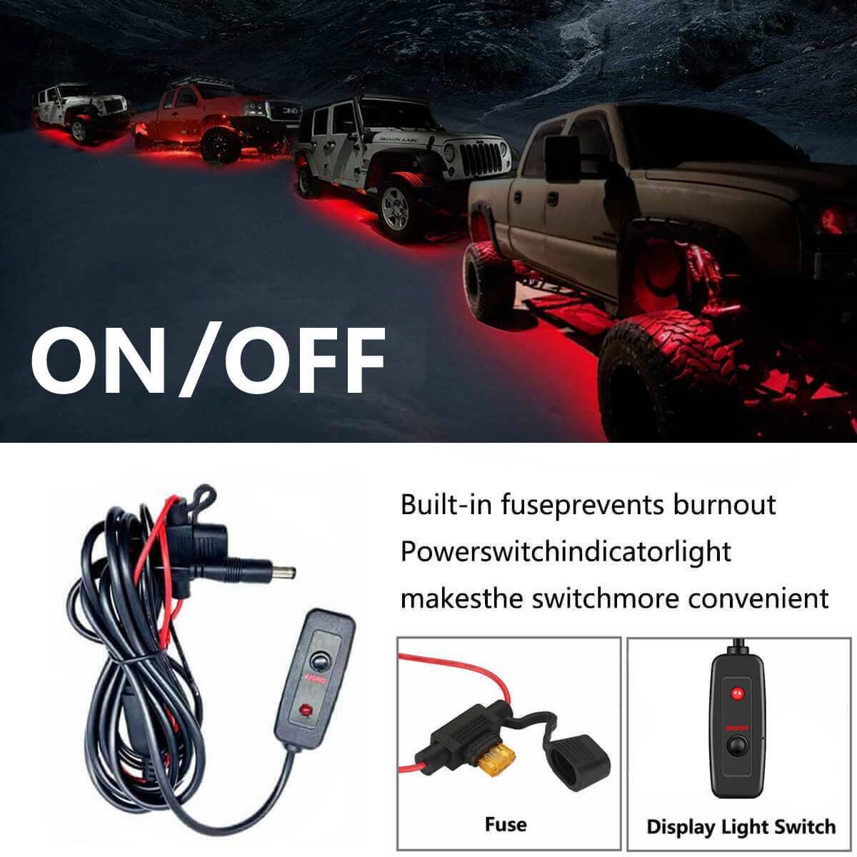 RGB Car Underglow Neon Strip Kit CJ US