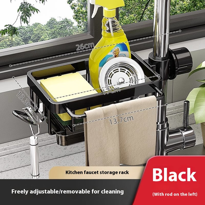 Faucet-Mounted Storage Rack & Drain Basket
