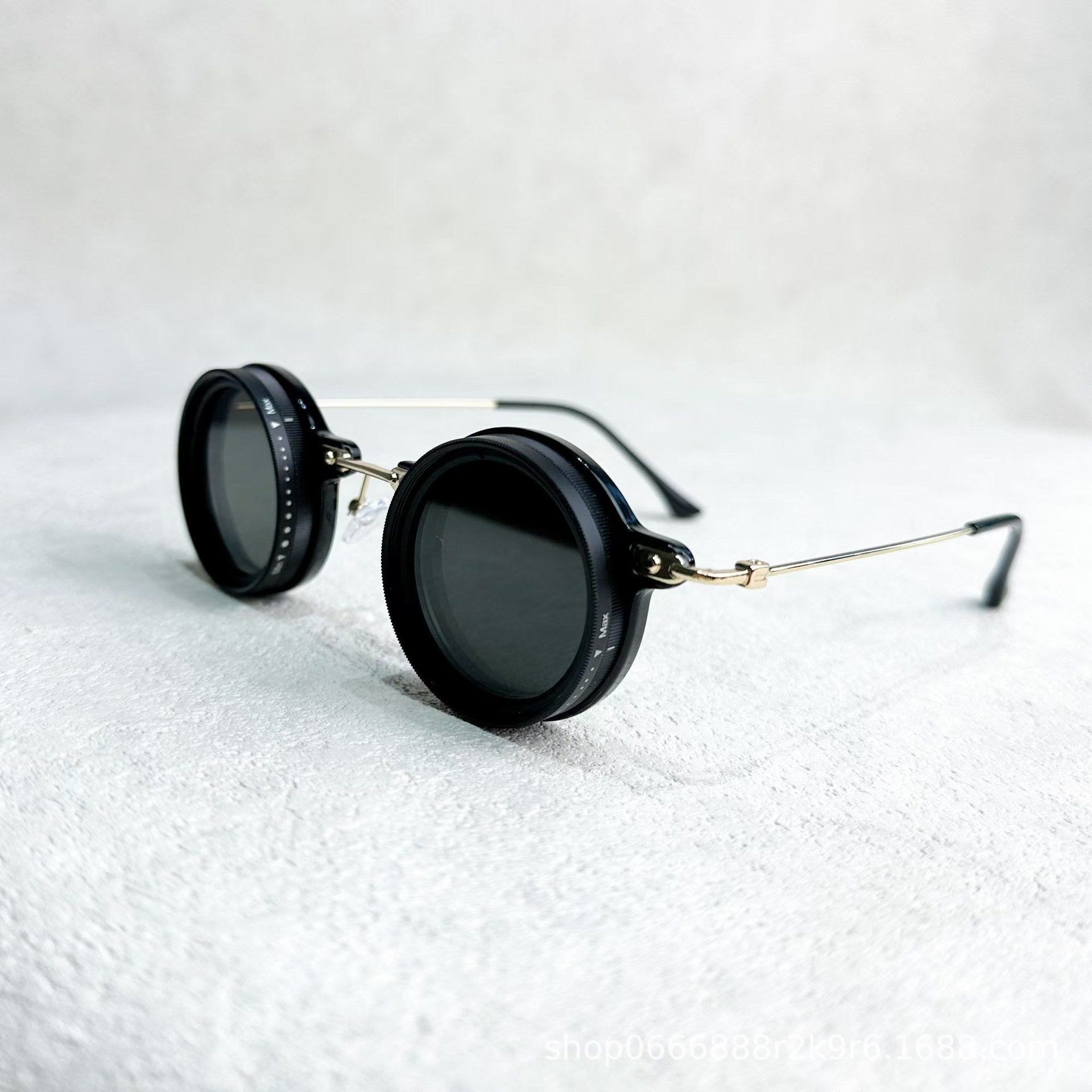 Lunettes de soleil polarisées à atténuation réglable – Style rond rétro punk