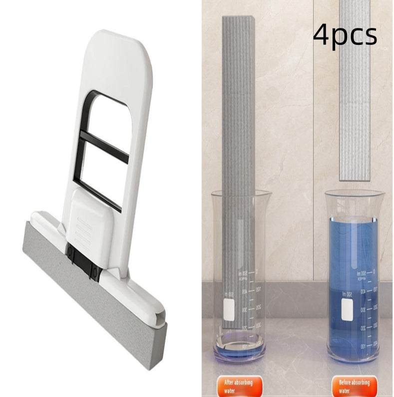 Mini trapeador de escritorio plegable de mano: herramienta de limpieza con esponja portátil