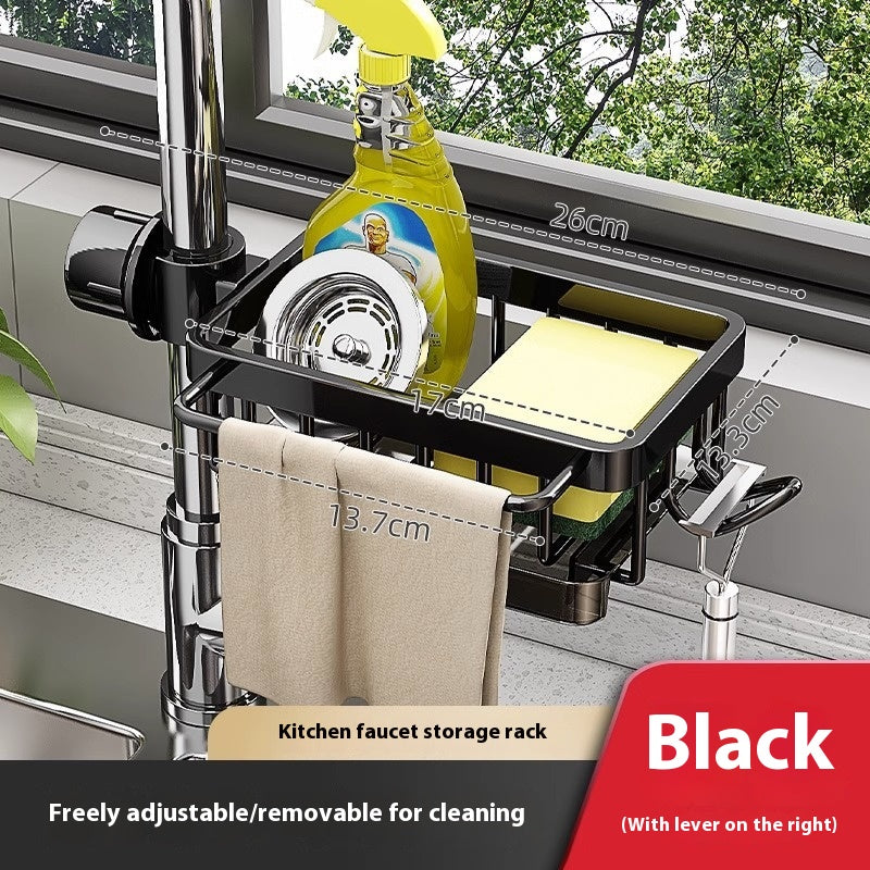 Faucet-Mounted Storage Rack & Drain Basket
