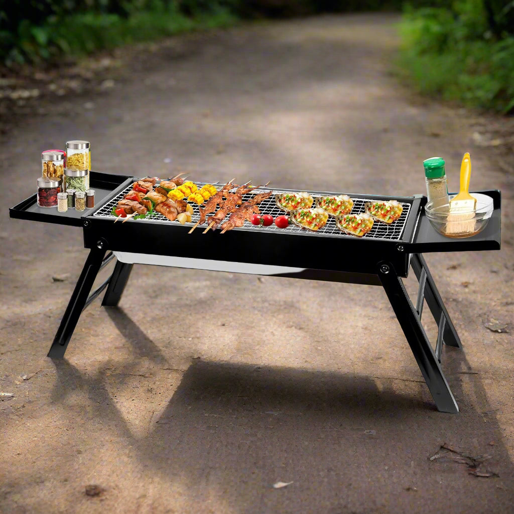 Foldable Charcoal BBQ Grill Stainless Steel Grill CJ US