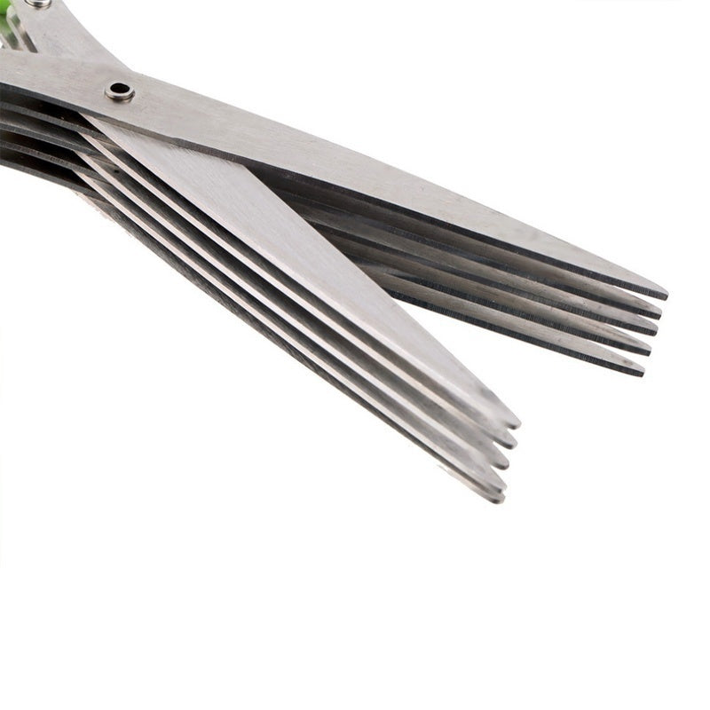 Multi-Layer Herb & Green Onion Scissors – Stainless Steel, 3 or 5 Blade Layers