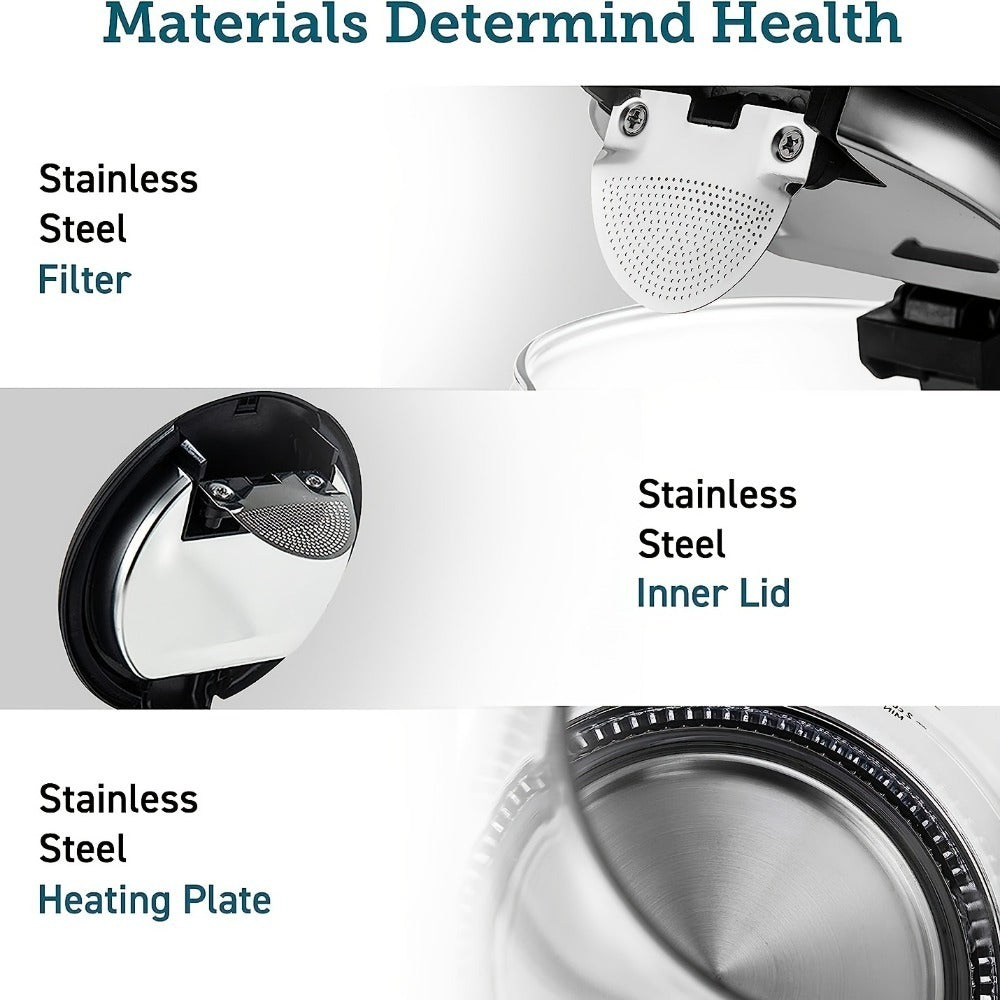 ☕ 1.7 L Glass Electric Kettle – Fast Boil with Stainless Steel Filter & Inner Lid - SmartPursue™