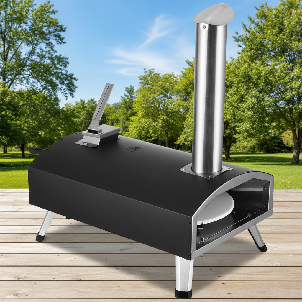 VEVOR 12Outdoor Pizza Oven Portable Wood Pellet Pizza Oven Camping W Rotation CJ US