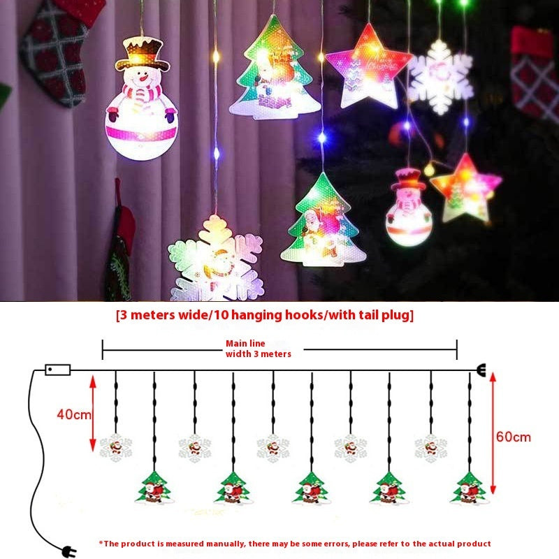 Painted Christmas Curtain Lights Holiday Layout Rubber-covered Wire Ambience Light CJ