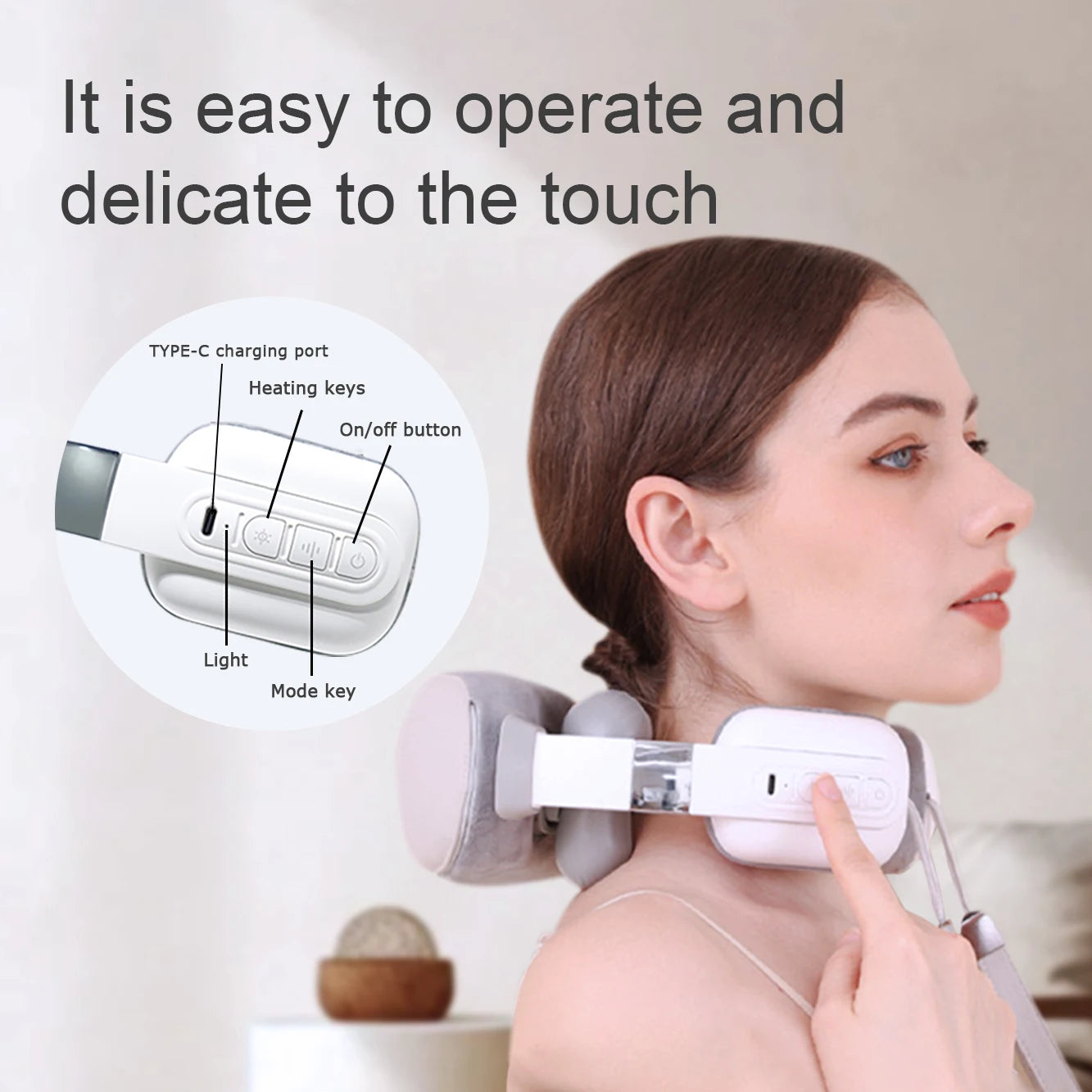 Simulated Human Finger Massage Multifunctional Massager, Multi-Level Adjustable, Fully Wrapped Shoulder and Neck Massage Shawl, Constant Temperature Heating + Three-Dimensional Kneading, Directly Targets Muscle Strain SmartPursue™