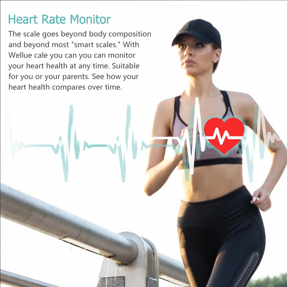 ⚖️ Lescale Smart Body Fat & BMI Scale – 15 Metrics + Heart Rate Display - SmartPursue™