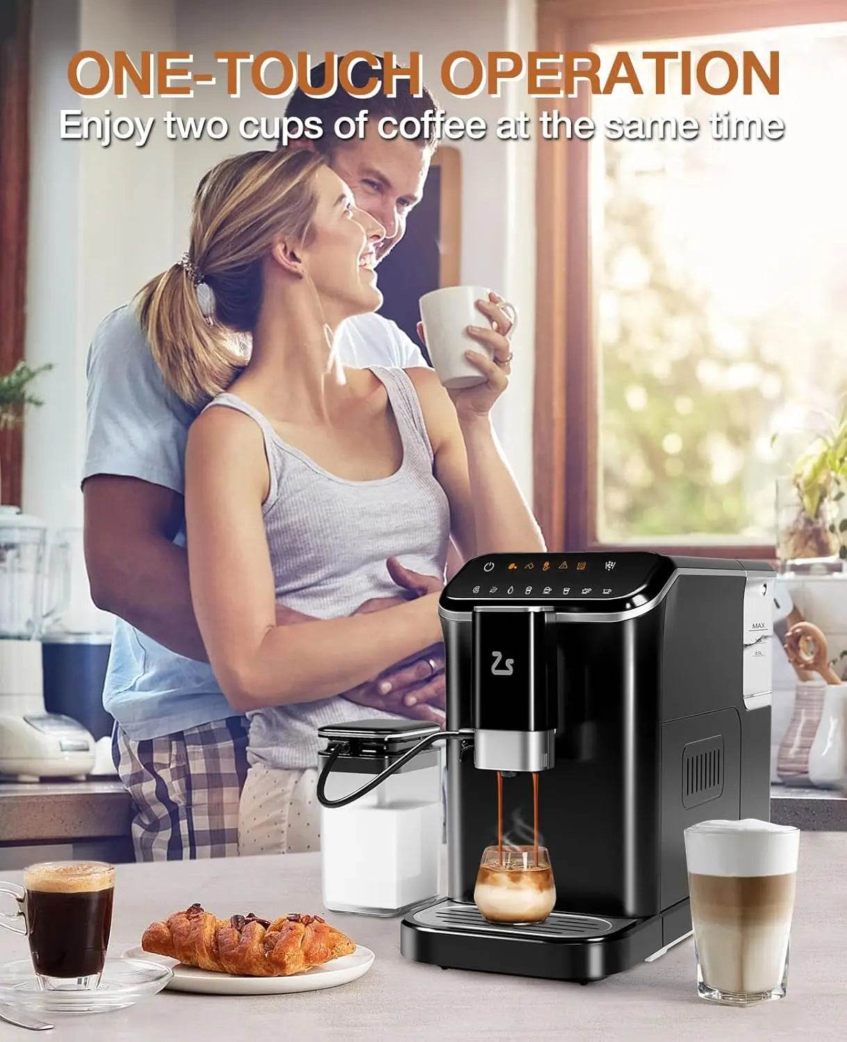 Fully Automatic Espresso Machine – 20-Bar Coffee Maker - SmartPursue™