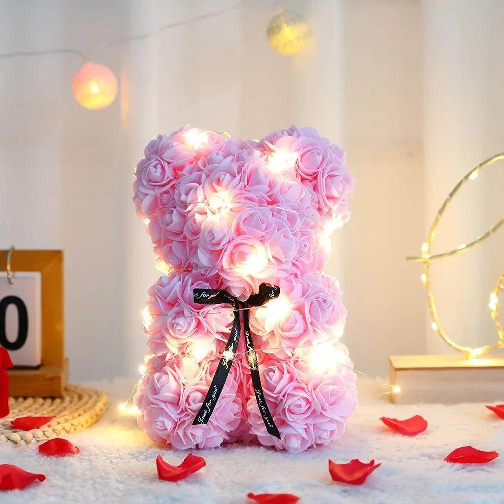 Teddy Rose Flower Bear with Gift Box - SmartPursue™