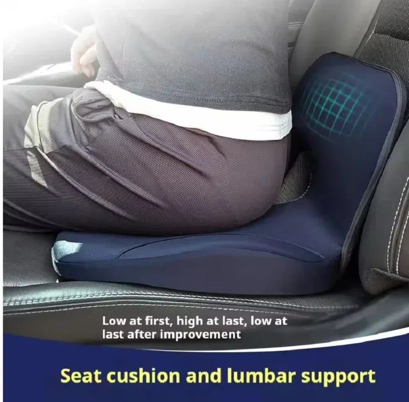🪑 Memory Foam Seat Cushion & Back Support Pillow Set - SmartPursue™