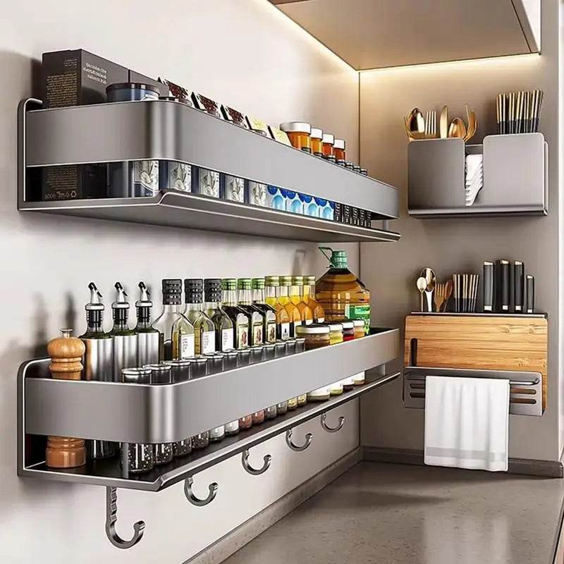 Aluminum Wall-Mounted Spices Rack - SmartPursue™