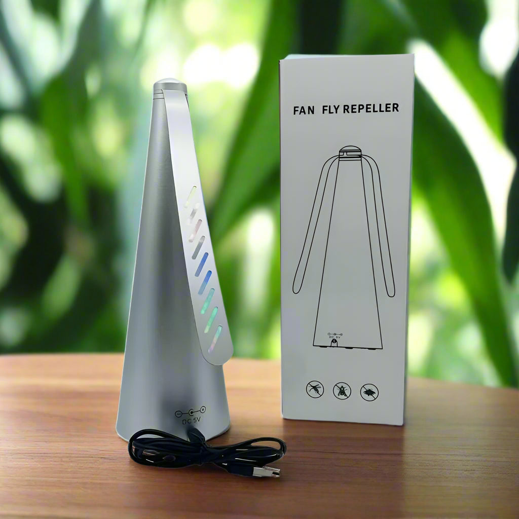 Fly Repeller Table Fan USB Or AA Battery Powered Insect Fly Repeller Fans Portable Pest Control Outdoor Indoor Keep Flies Away SmartPursue™