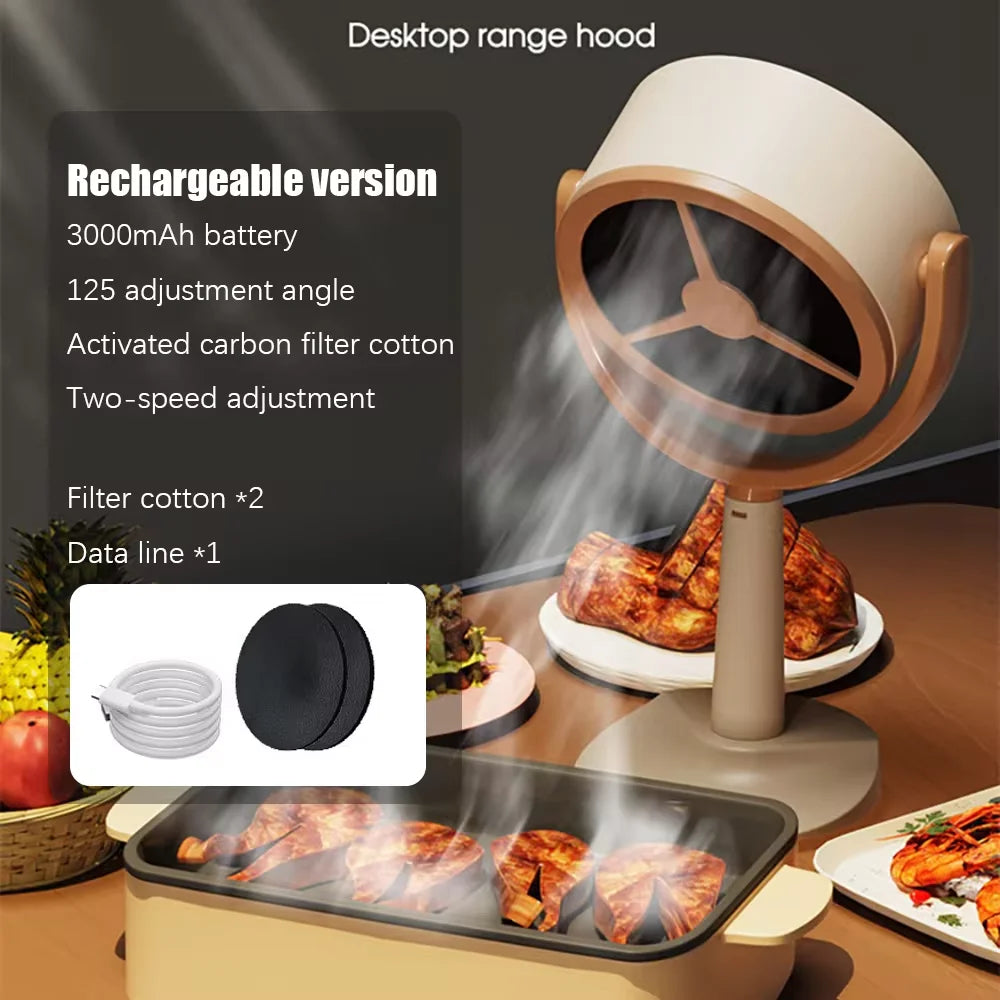 Portable Desktop Range Hood – Angle Exhaust Fan for Kitchen & BBQ - SmartPursue™