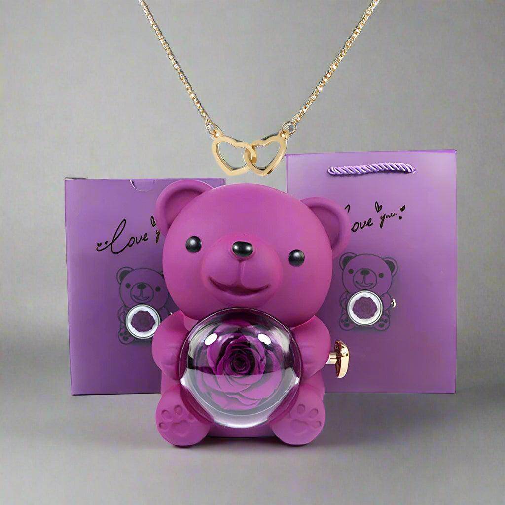 Valentine's Day Rose Bear Necklace - SmartPursue™
