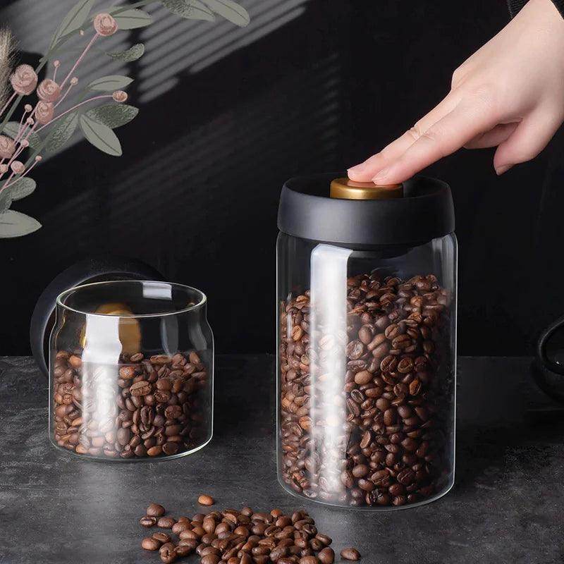 Vacuum Sealed Jug Coffee Beans Glass Airtight Canister - SmartPursue™