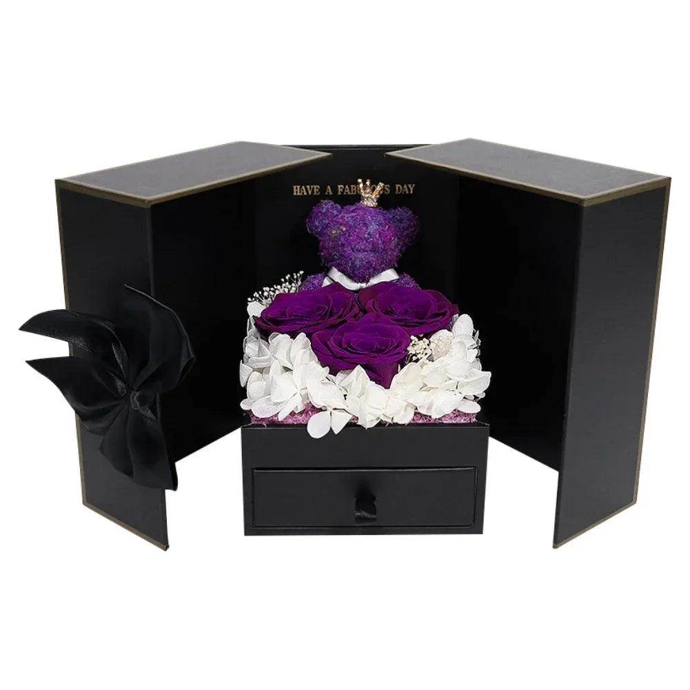 Rose Bear Gift Box with Eternal Rose and Necklace - SmartPursue™