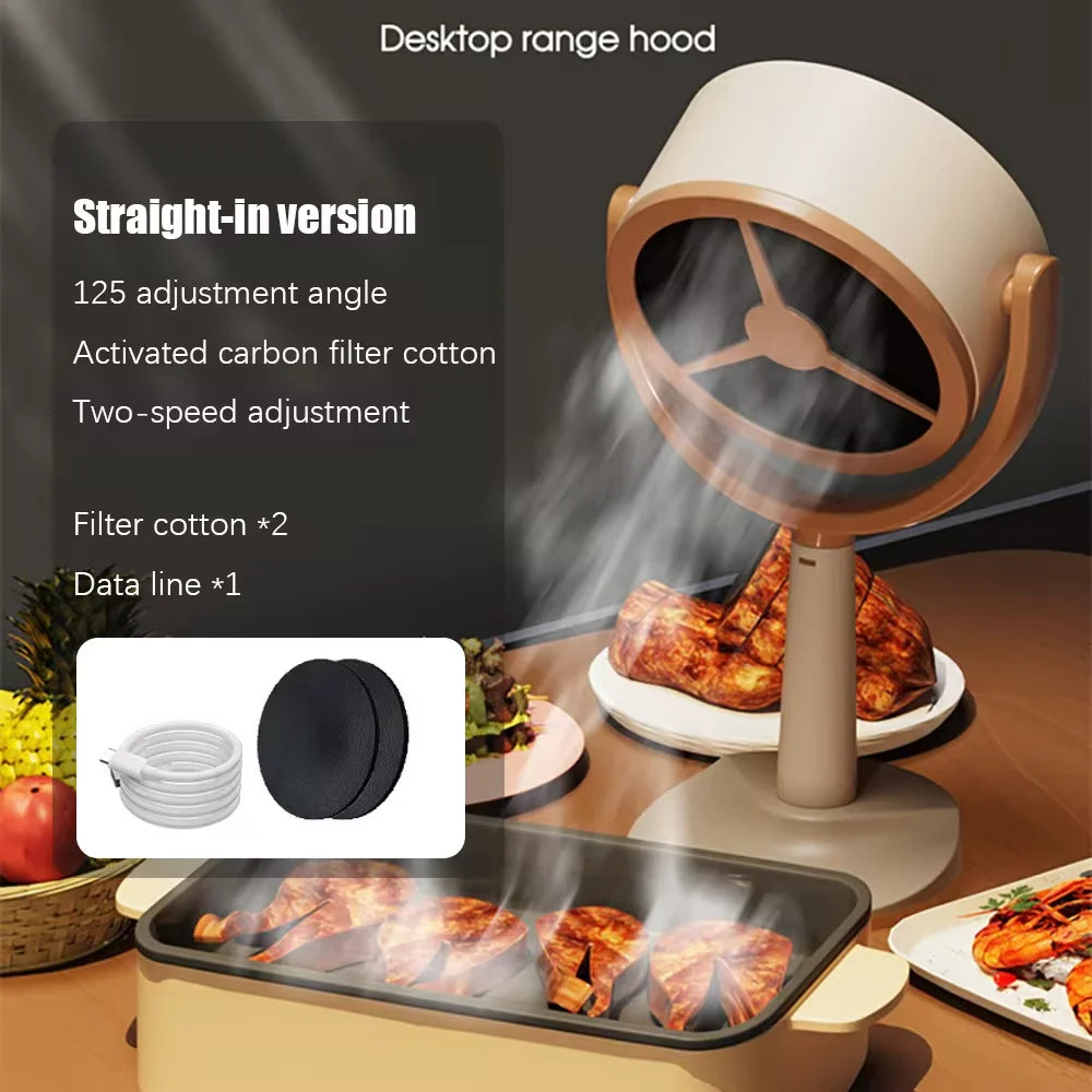 Portable Desktop Range Hood – Angle Exhaust Fan for Kitchen & BBQ - SmartPursue™