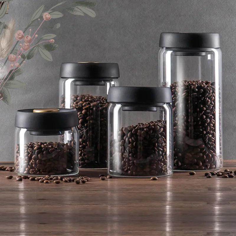 Vacuum Sealed Jug Coffee Beans Glass Airtight Canister - SmartPursue™