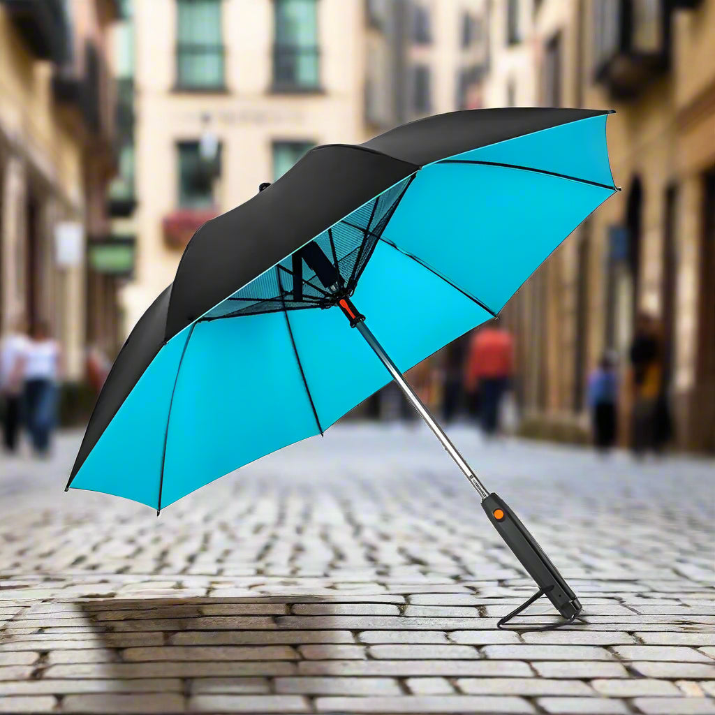 🌞 3-in-1 Cooling Sun Umbrella – Built-in Fan, Water Mister & UV Block - SmartPursue™