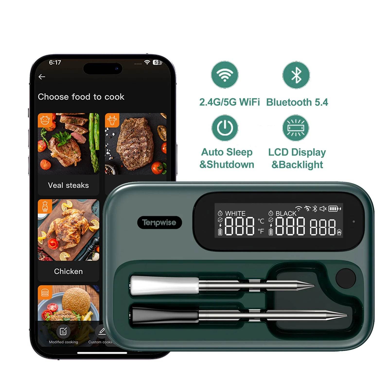 Wireless Meat Thermometer – Smart BBQ Probe - SmartPursue™