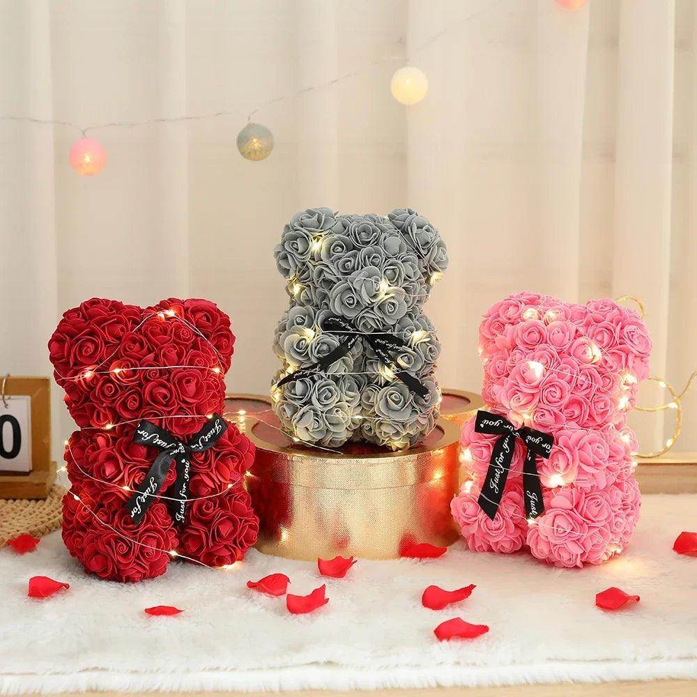 Teddy Rose Flower Bear with Gift Box - SmartPursue™
