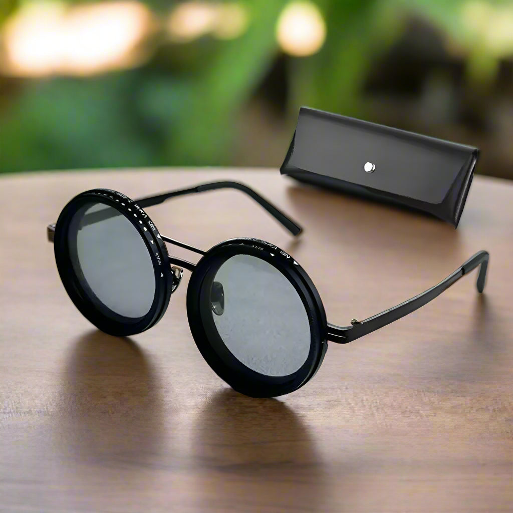 🕶️ Adjustable Dimming Polarized Sunglasses – Retro Punk Round Style - SmartPursue™