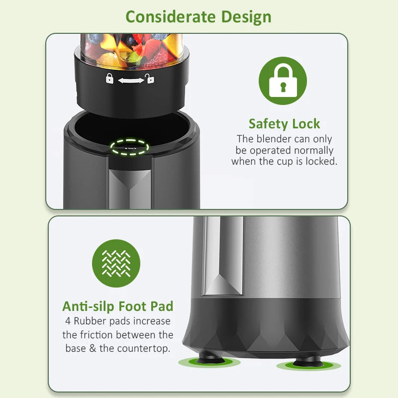 1300 W Compact Smoothie Blender - SmartPursue™