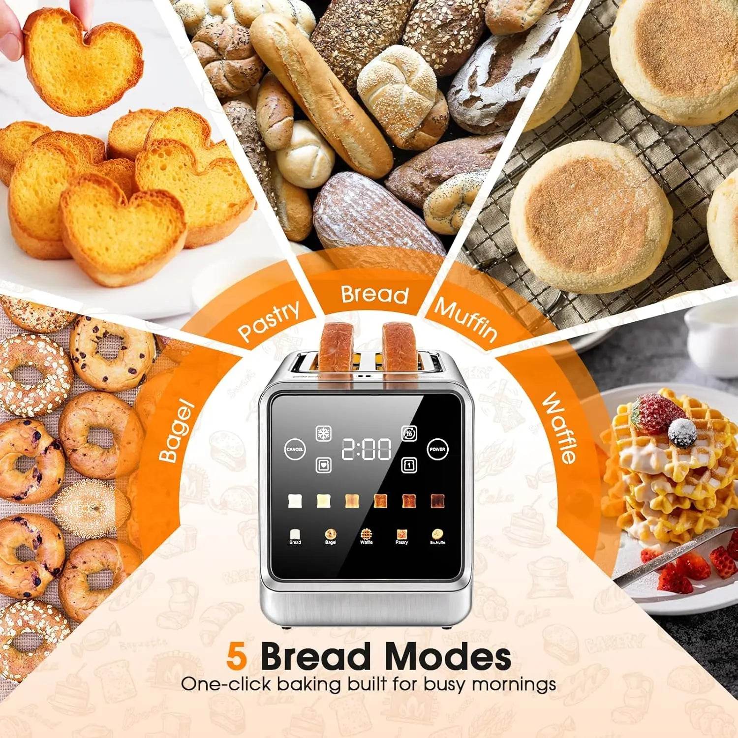 Stainless Steel Smart Digital Toaster - SmartPursue™