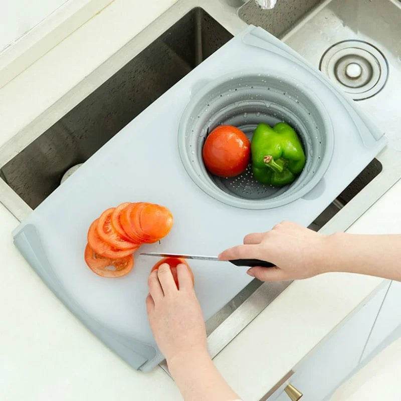 Foldable 3-in-1 Cutting Board with Drain Basket - SmartPursue™