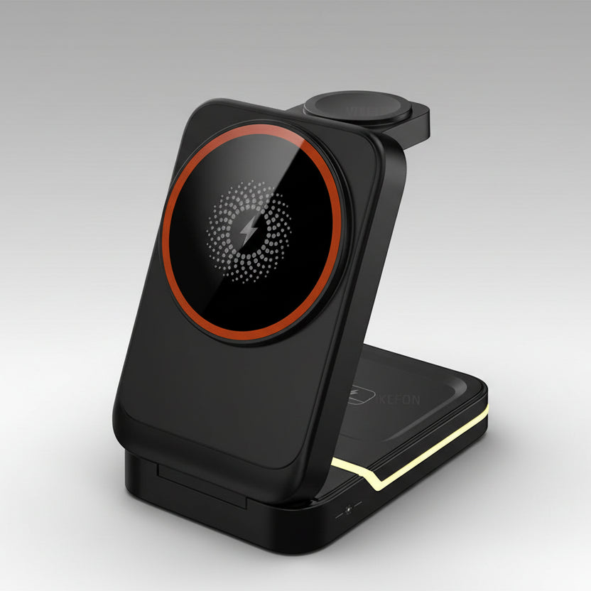 3 in 1 Magnetic Foldable Travel Fast Wireless Charger Stand For Magsafe iPhone 16 15 14 13 12 Pro Apple Watch 2-9 SE Airpods Pro SmartPursue™