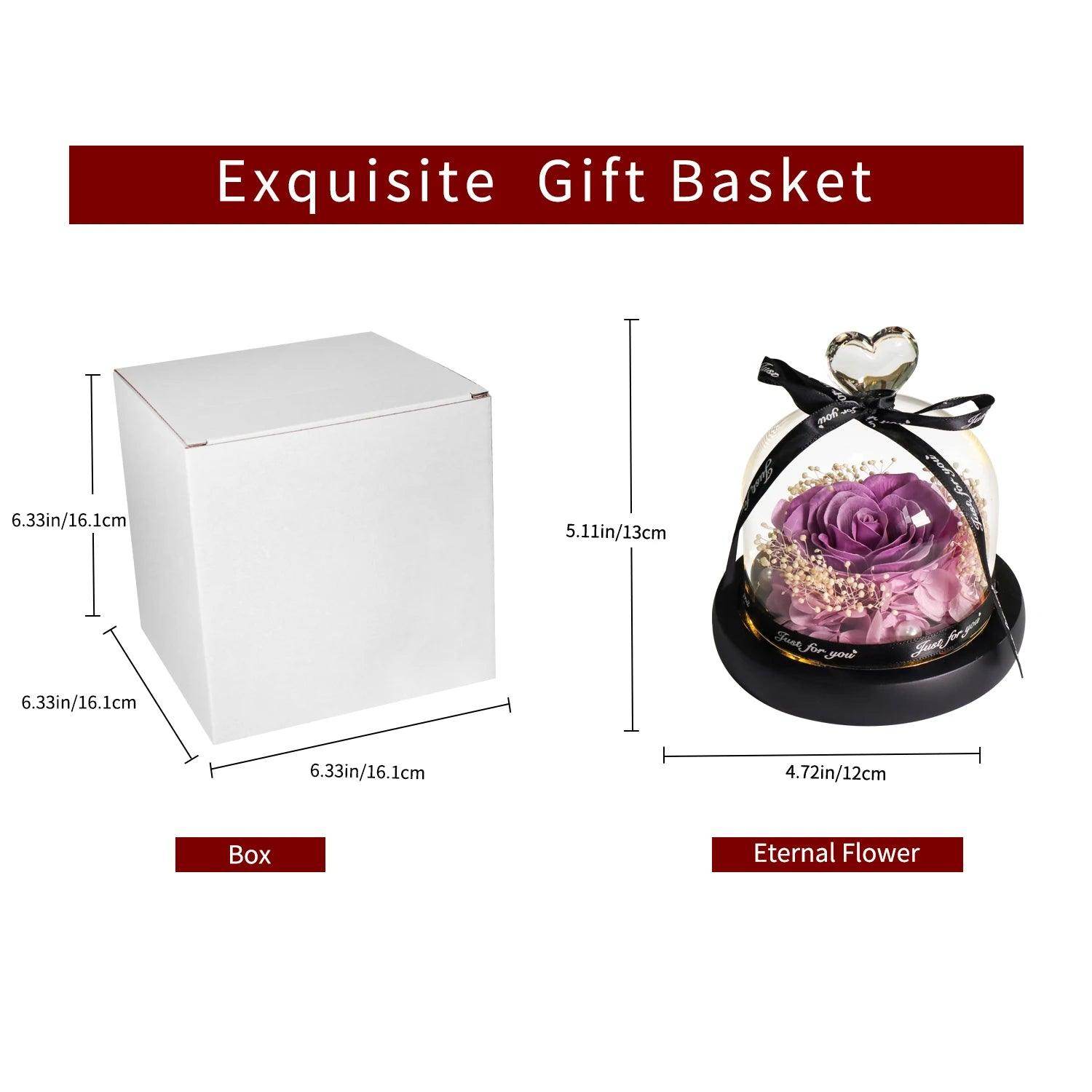 Purple Soap Rose in Glass Dome with LED Light - SmartPursue™