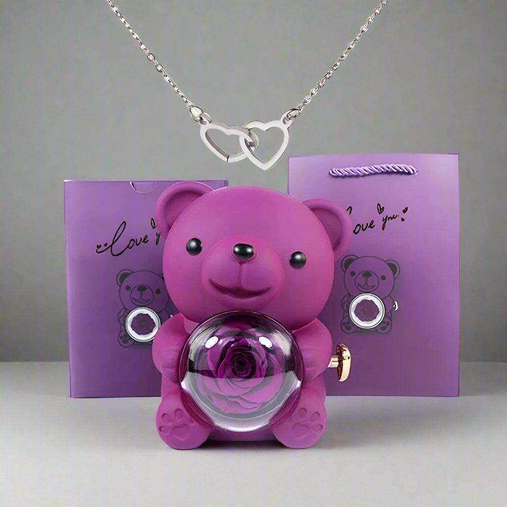 Valentine's Day Rose Bear Necklace - SmartPursue™