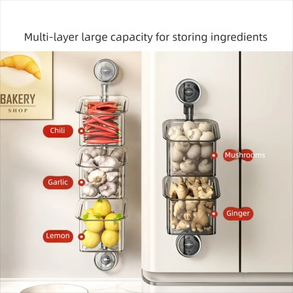 🧼 Wall-Mounted Rotatable Storage Basket Smart Kitchen & Home