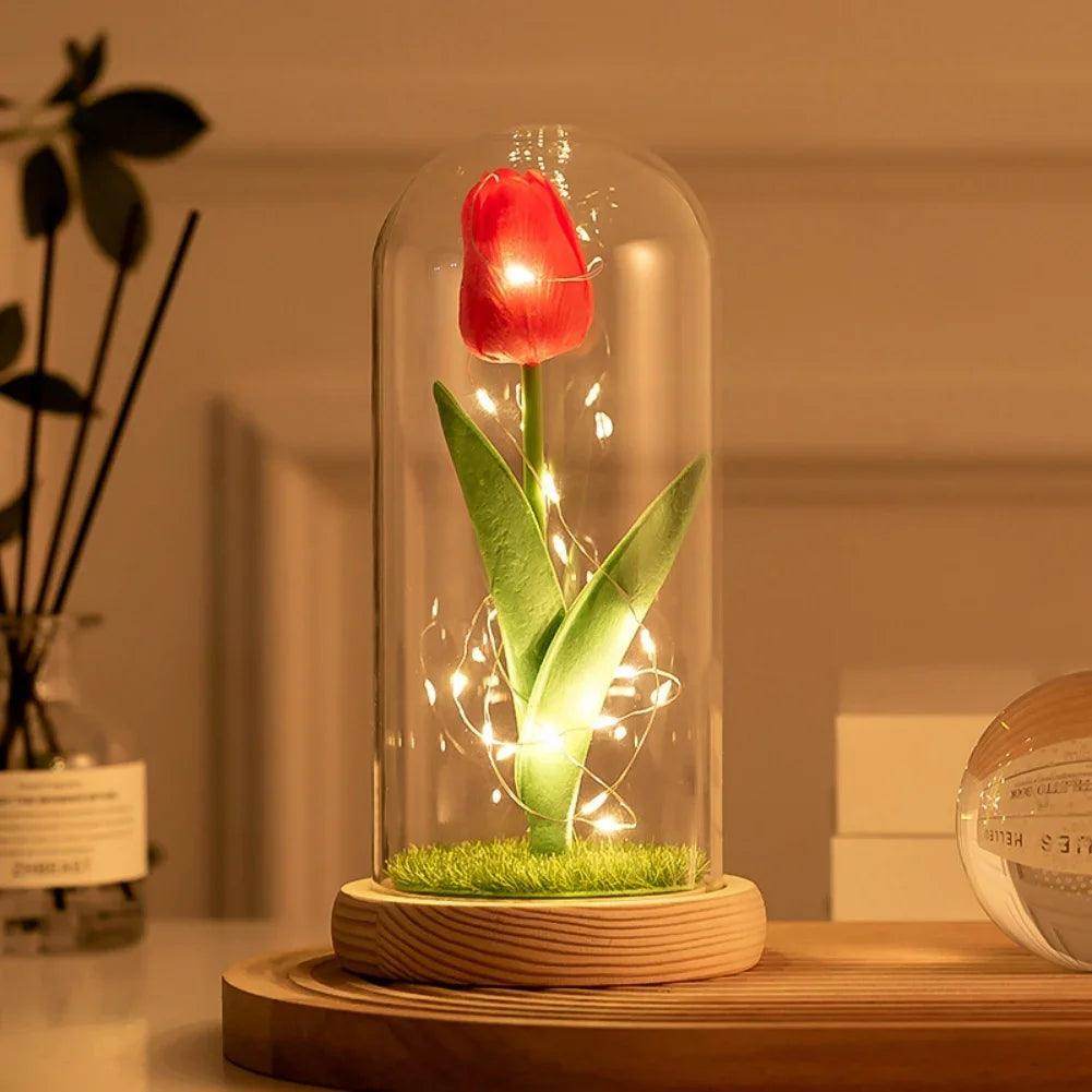 LED Glass Rose Tulip Ornament - SmartPursue™
