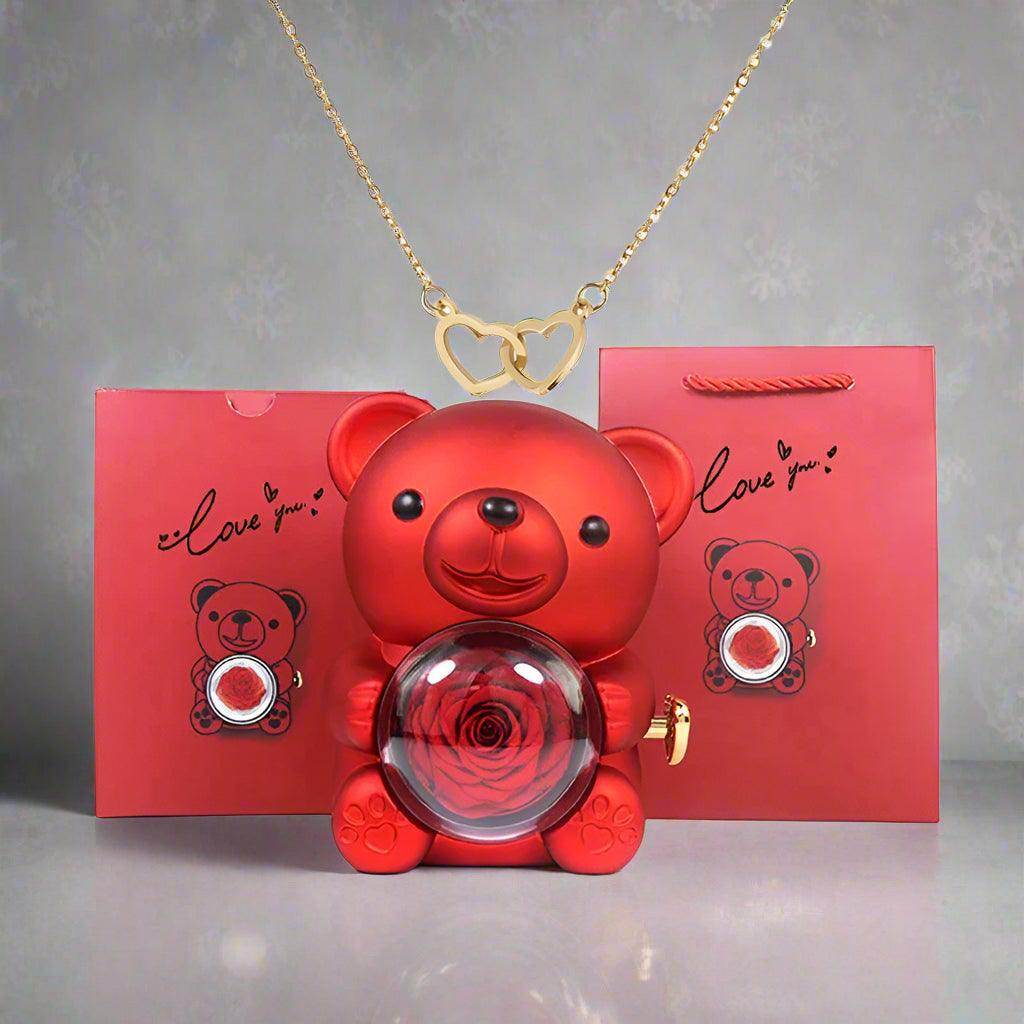 Valentine's Day Rose Bear Necklace - SmartPursue™
