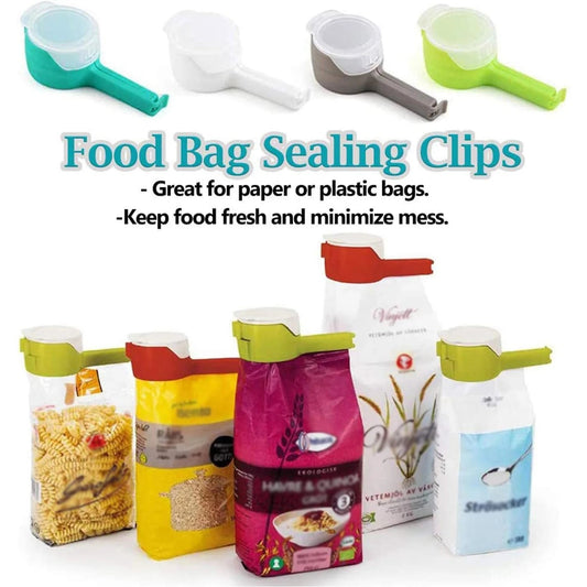 5PCS Food Storage Bag Sealing Clips Sealer Clip With Pour Spouts Plastic Cap Snack Candy Storage Fresh Clamp Kitchen Organizer SmartPursue™