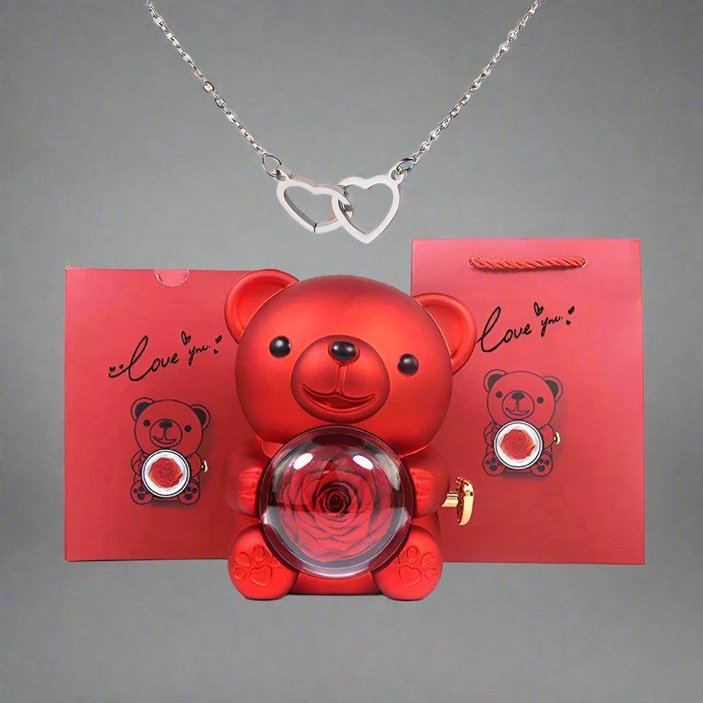 Valentine's Day Rose Bear Necklace - SmartPursue™