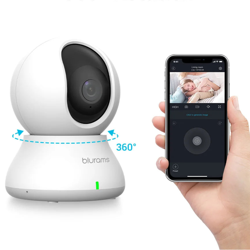 2K 360° PTZ Wi‑Fi Camera Mini Pet Cam - SmartPursue™