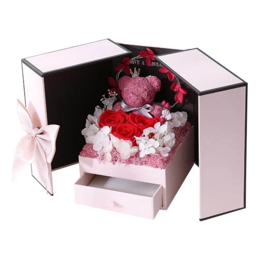 Rose Bear Gift Box with Eternal Rose and Necklace - SmartPursue™